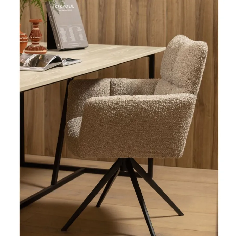 Eetkamerstoelen<WOOOD Draaibare Eetkamerstoel Vinny Beige