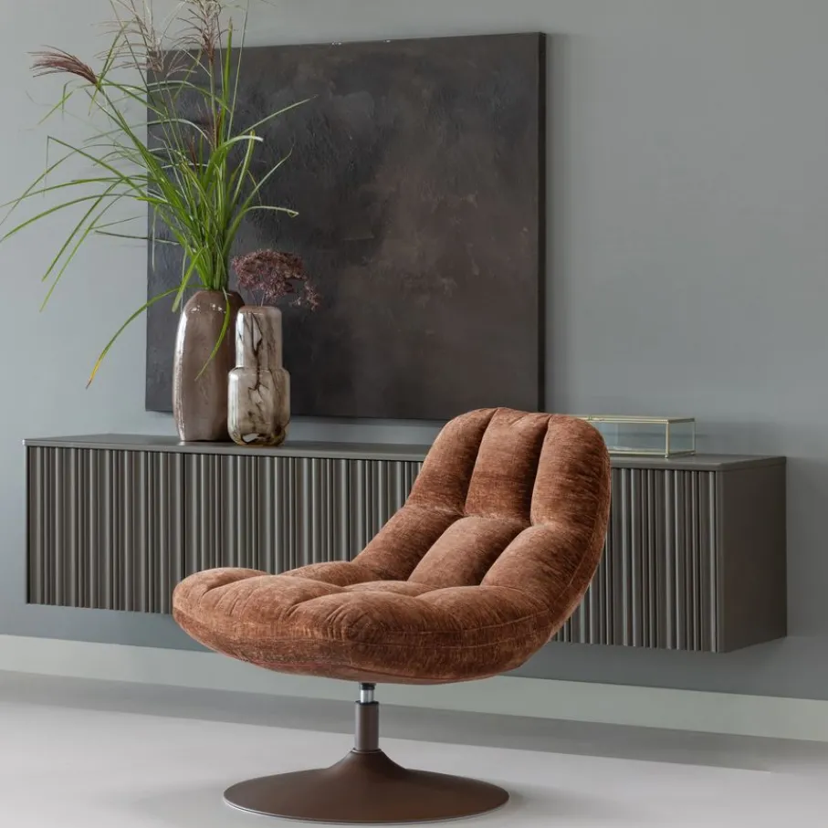 Fauteuils<WOOOD Draaifauteuil Elvi Roestbruin