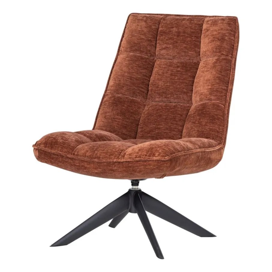 Fauteuils<WOOOD Draaifauteuil Jouke Roestbruin