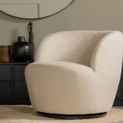 Fauteuils<WOOOD Draaifauteuil Serra Crème