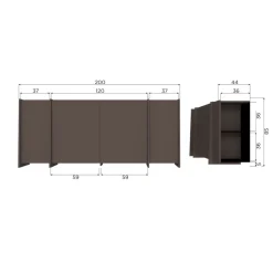 Dressoirs<WOOOD Dressoir Brock Middenbruin - 200x85x44 cm