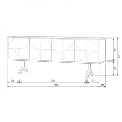 Dressoirs<WOOOD Dressoir Draw Bruin - 180x70x40 cm
