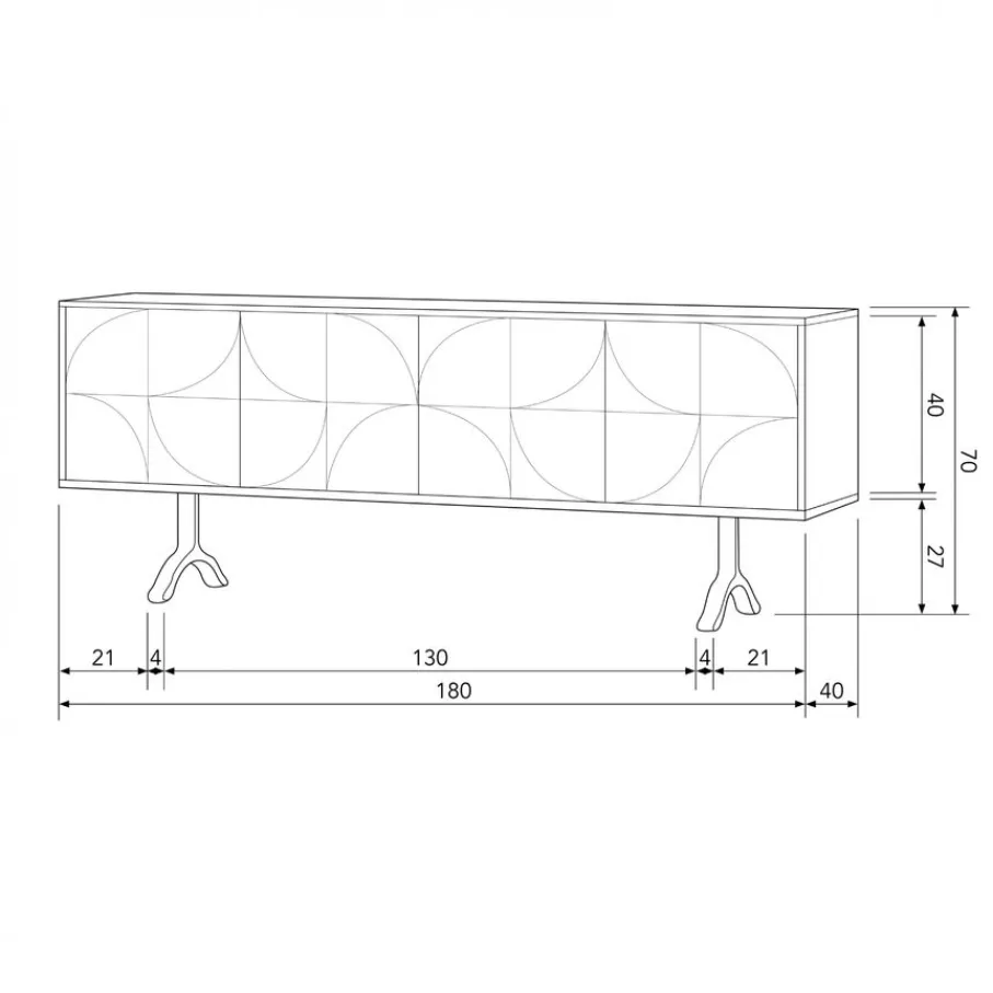 Dressoirs<WOOOD Dressoir Draw Bruin - 180x70x40 cm