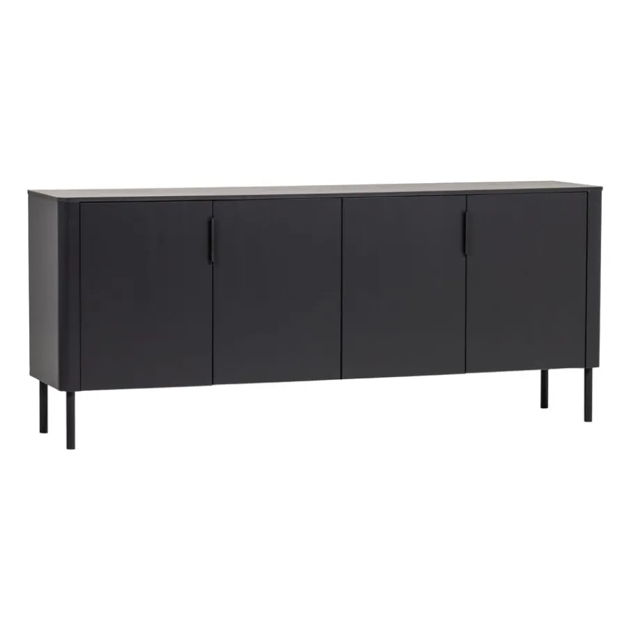 Dressoirs<WOOOD Dressoir Gunnar Zwart - 201x85x44 cm