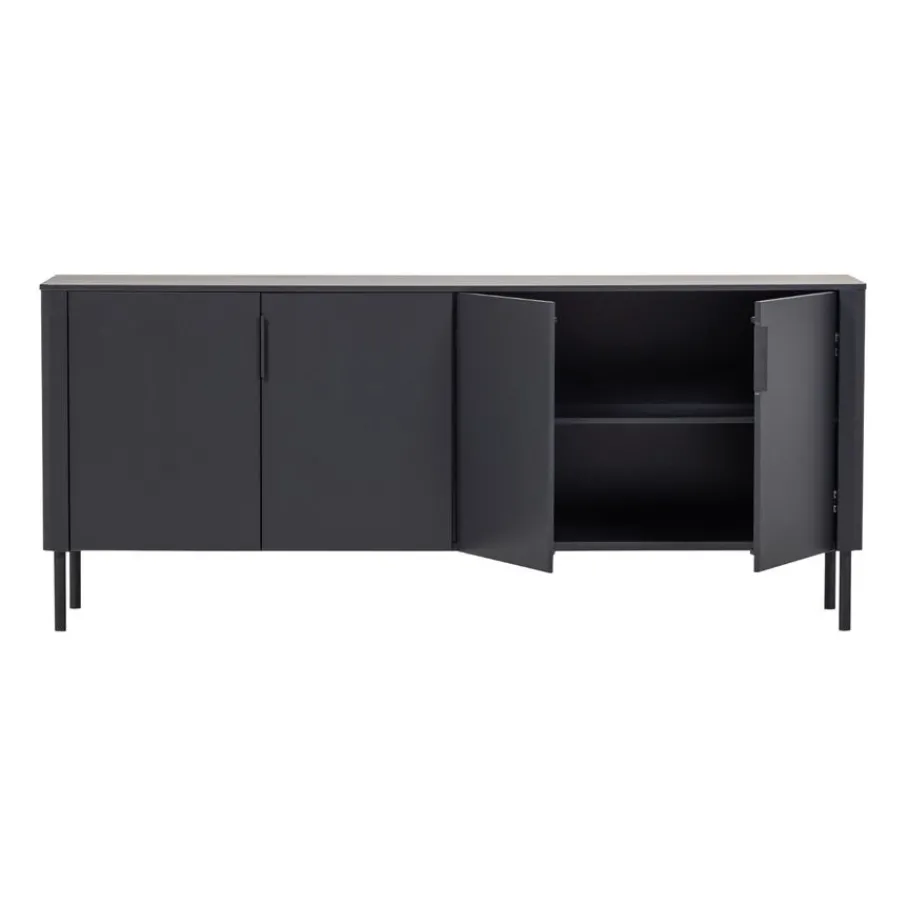 Dressoirs<WOOOD Dressoir Gunnar Zwart - 201x85x44 cm