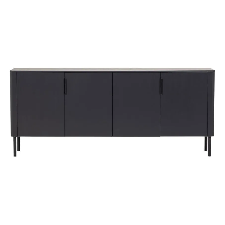 Dressoirs<WOOOD Dressoir Gunnar Zwart - 201x85x44 cm