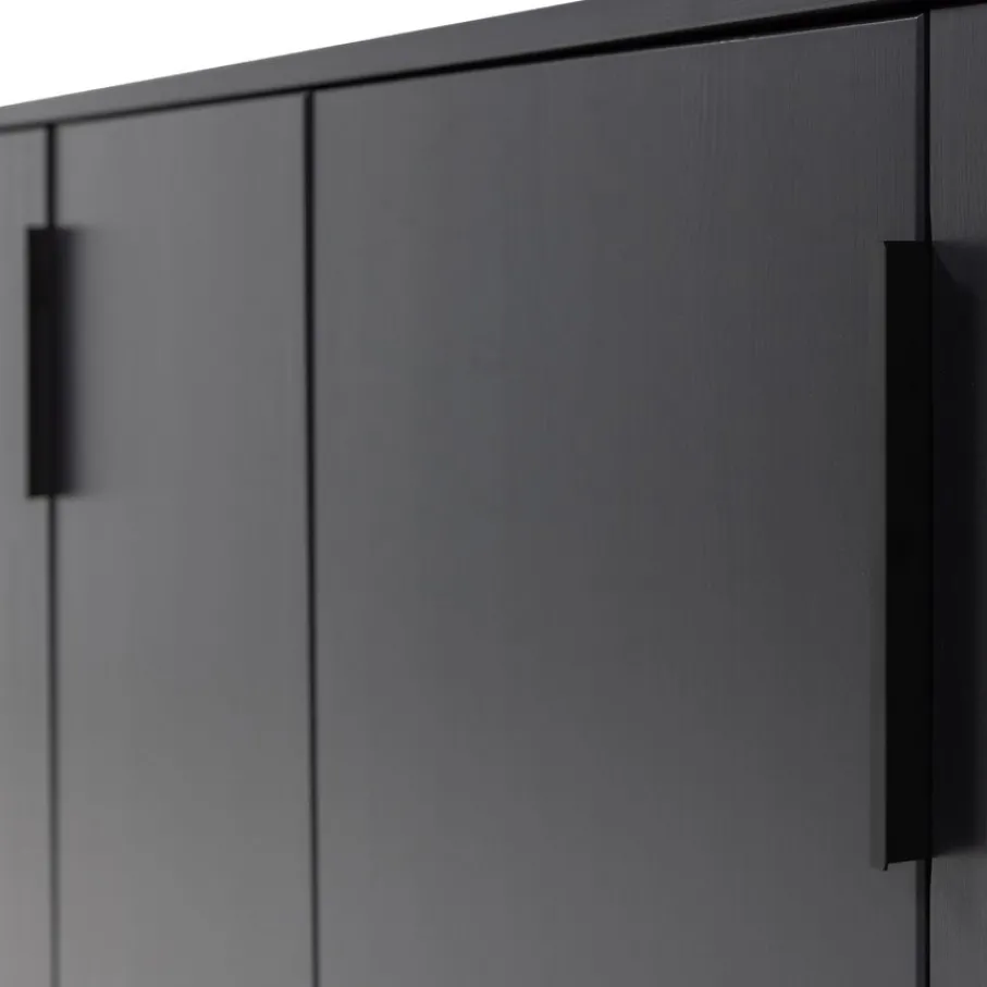 Dressoirs<WOOOD Dressoir Gunnar Zwart - 201x85x44 cm