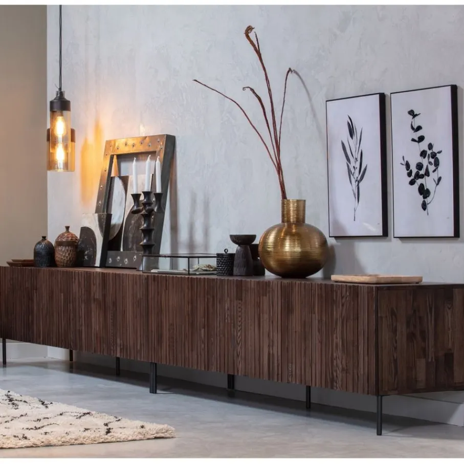 Dressoirs<WOOOD Dressoir New Gravure Bruin - 200x85x46 cm