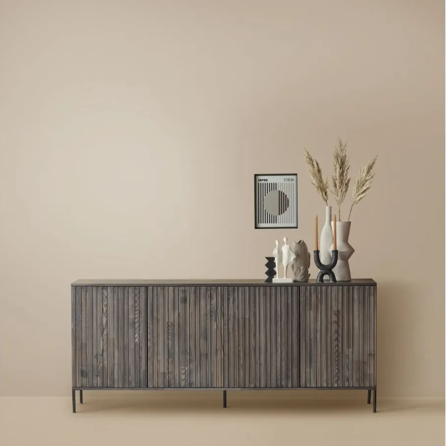 Dressoirs<WOOOD Dressoir New Gravure Bruin - 200x85x46 cm