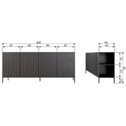 Dressoirs<WOOOD Dressoir New Gravure Dust - 200x85x44 cm