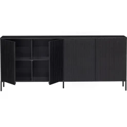 Dressoirs<WOOOD Dressoir New Gravure Zwart - 200x85x46 cm