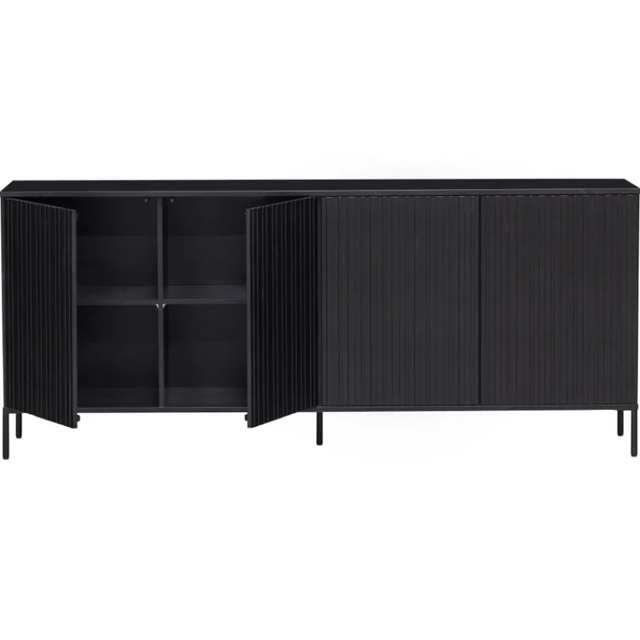 Dressoirs<WOOOD Dressoir New Gravure Zwart - 200x85x46 cm