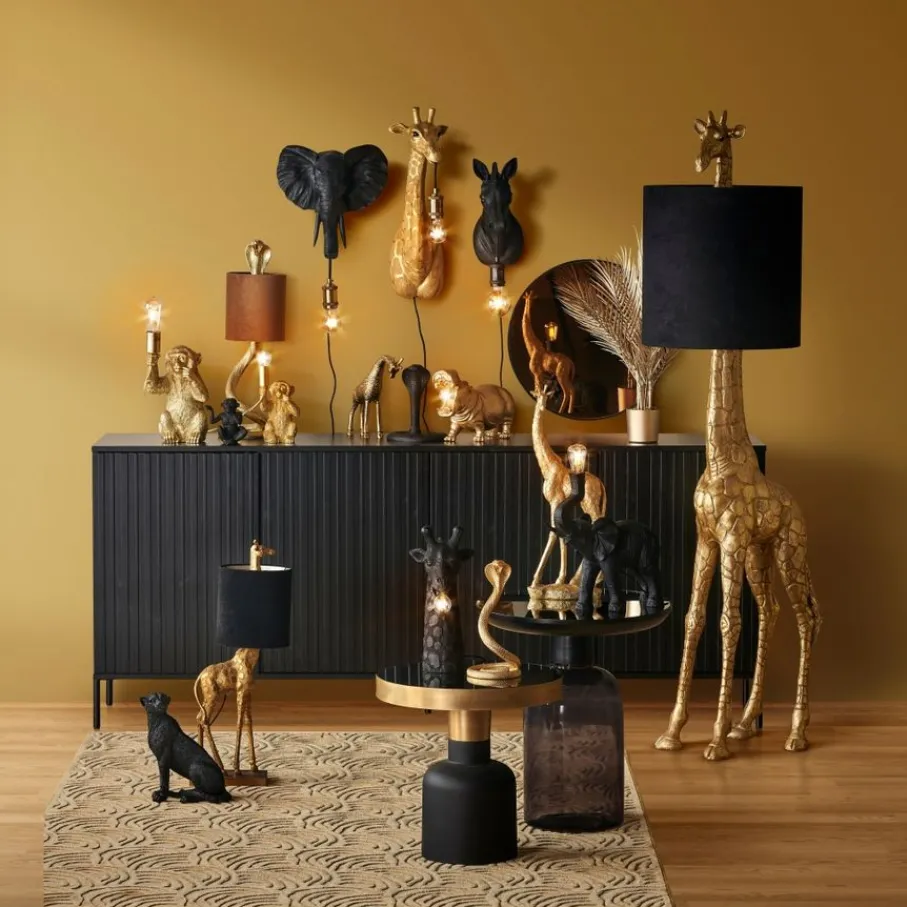 Dressoirs<WOOOD Dressoir New Gravure Zwart - 200x85x46 cm