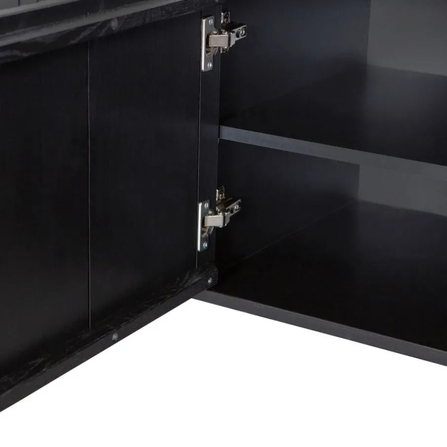 Dressoirs<WOOOD Dressoir New Gravure Zwart - 200x85x46 cm