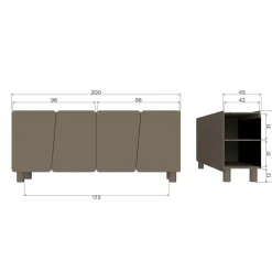 Dressoirs<WOOOD Dressoir Root Truffel Bruin - 200x85x45 cm