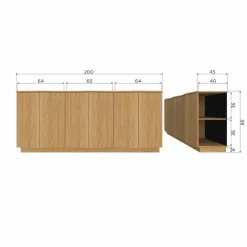 Dressoirs<WOOOD Dressoir Zuma Naturel - 200x85x45 cm