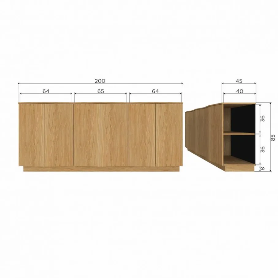 Dressoirs<WOOOD Dressoir Zuma Naturel - 200x85x45 cm