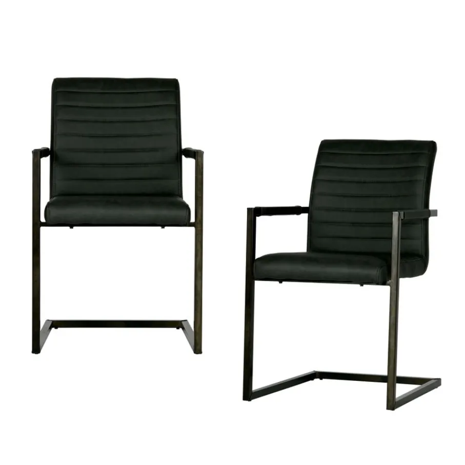 Eetkamerstoelen<WOOOD Eetkamerstoel Bas Antraciet