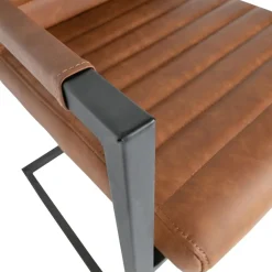Eetkamerstoelen<WOOOD Eetkamerstoel Bas Cognac
