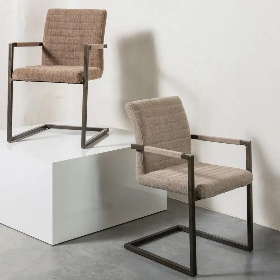 Eetkamerstoelen<WOOOD Eetkamerstoel Bas Zand