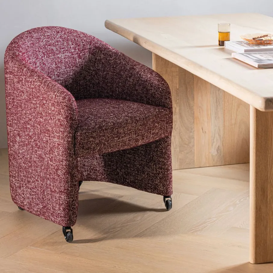 Eetkamerstoelen<WOOOD Eetkamerstoel Cordo Bordeauxrood
