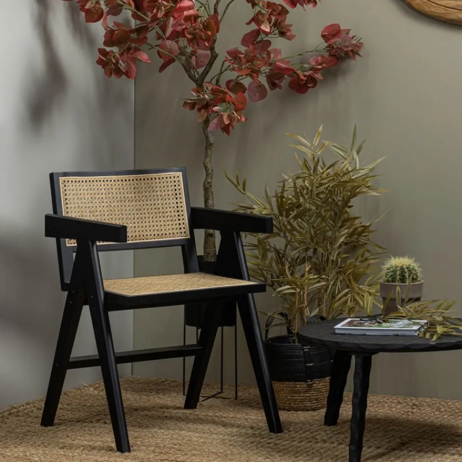 Eetkamerstoelen<WOOOD Eetkamerstoel Gunn Zwart