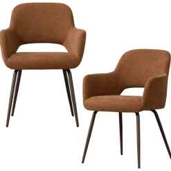 Eetkamerstoelen<WOOOD Eetkamerstoel Jenny Bruin