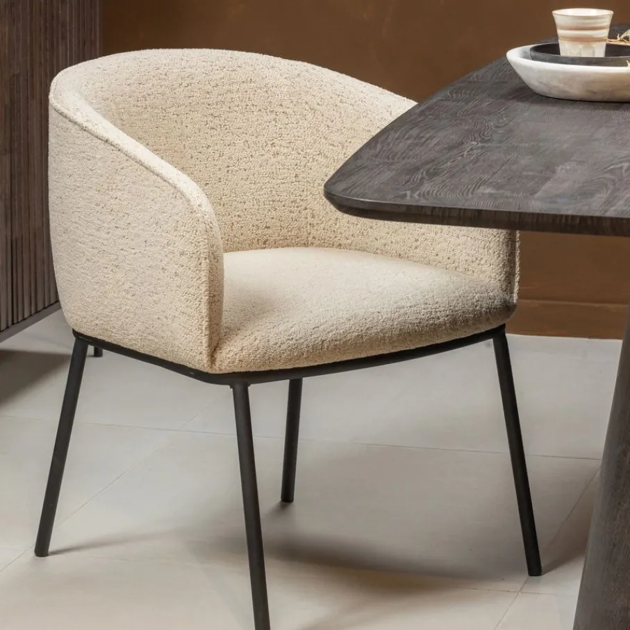Eetkamerstoelen<WOOOD Eetkamerstoel Leon Beige