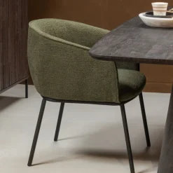 Eetkamerstoelen<WOOOD Eetkamerstoel Leon Groen