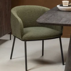 Eetkamerstoelen<WOOOD Eetkamerstoel Leon Groen