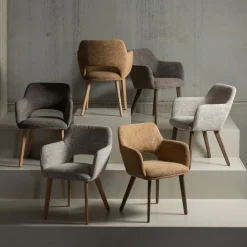 Eetkamerstoelen<WOOOD Eetkamerstoel Murat Taupe