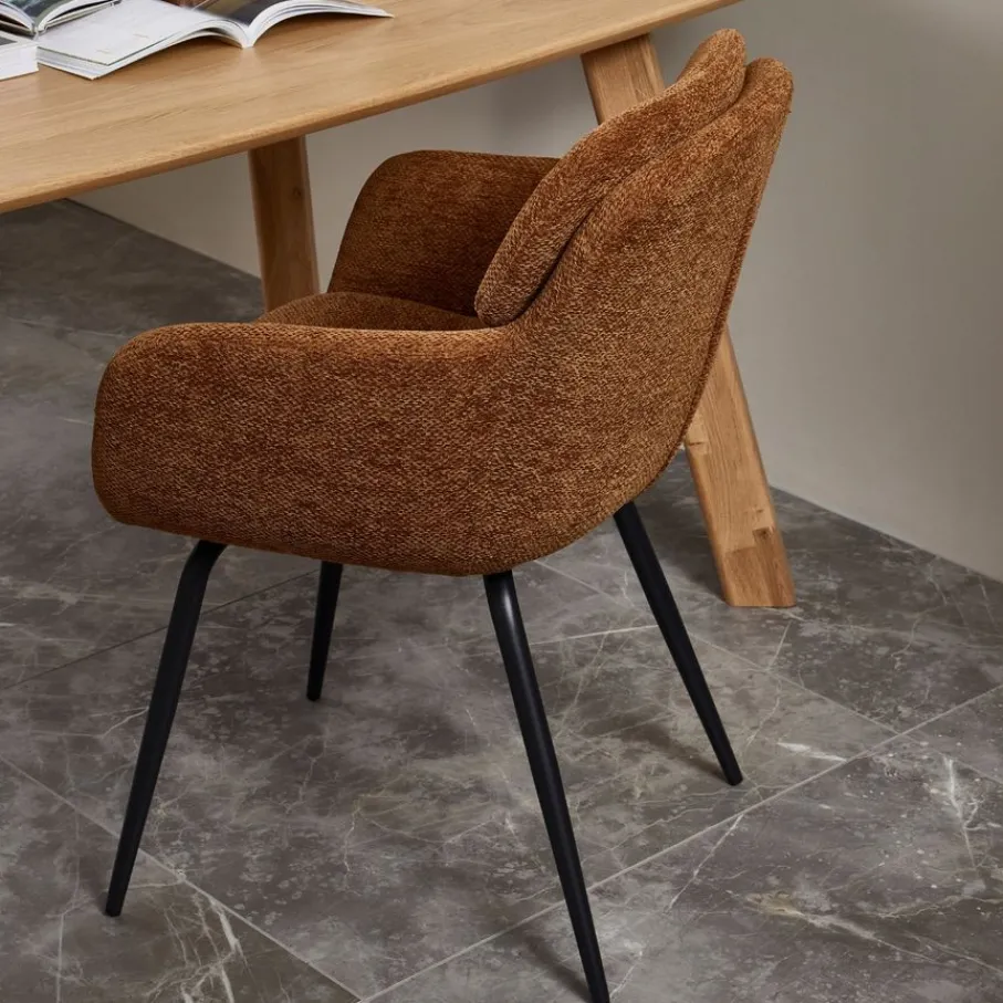 Eetkamerstoelen<WOOOD Eetkamerstoel Runa Caramel