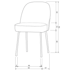 Eetkamerstoelen<WOOOD Eetkamerstoel Vogue Nougat