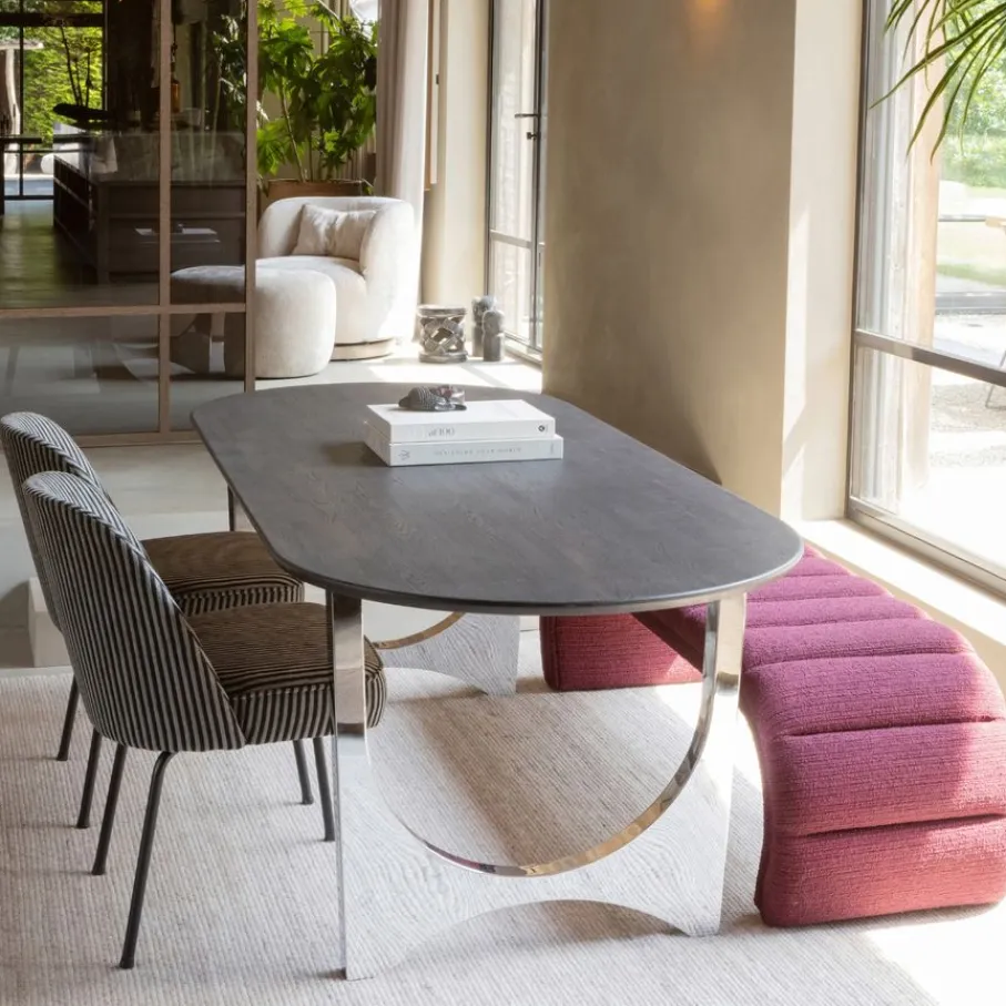 Eetkamerstoelen<WOOOD Eetkamerstoel Vogue Zwart/Grijs