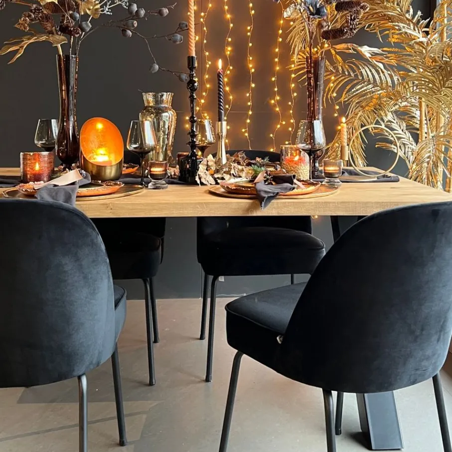 Eetkamerstoelen<WOOOD Eetkamerstoel Vogue Zwart