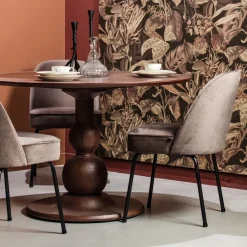 Eettafels<WOOOD Eettafel Blanco Bruin - Ø 120 cm