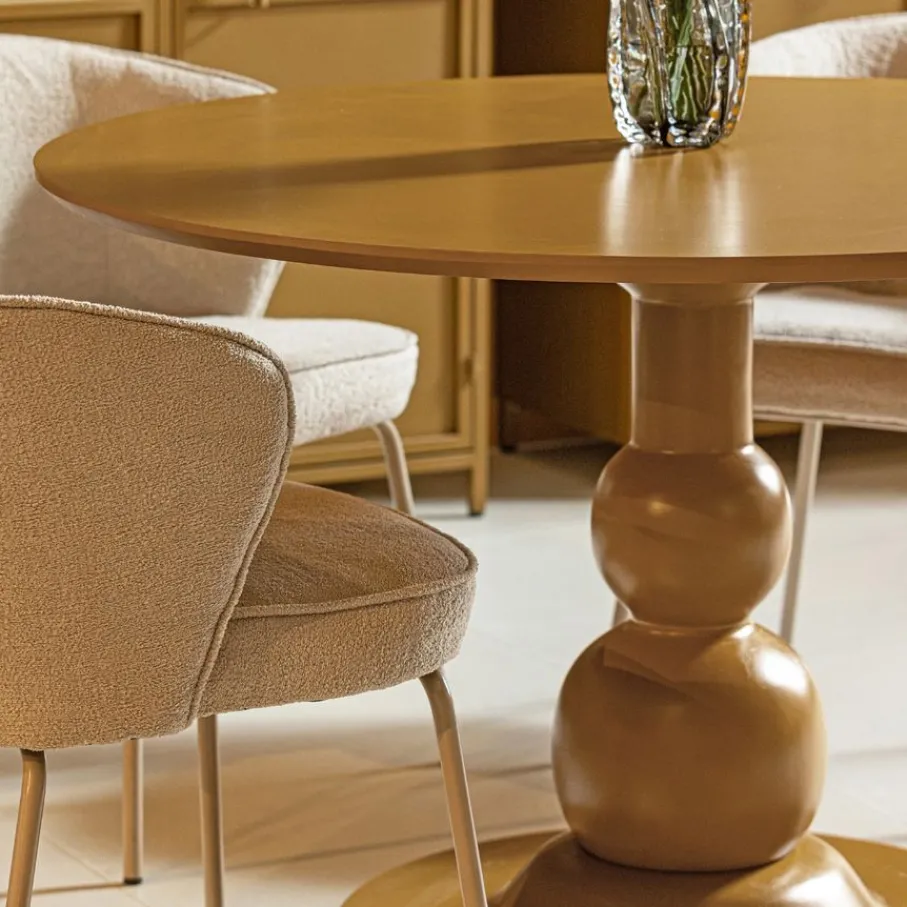 Eettafels<WOOOD Eettafel Blanco Honinggeel - Ø 120 cm