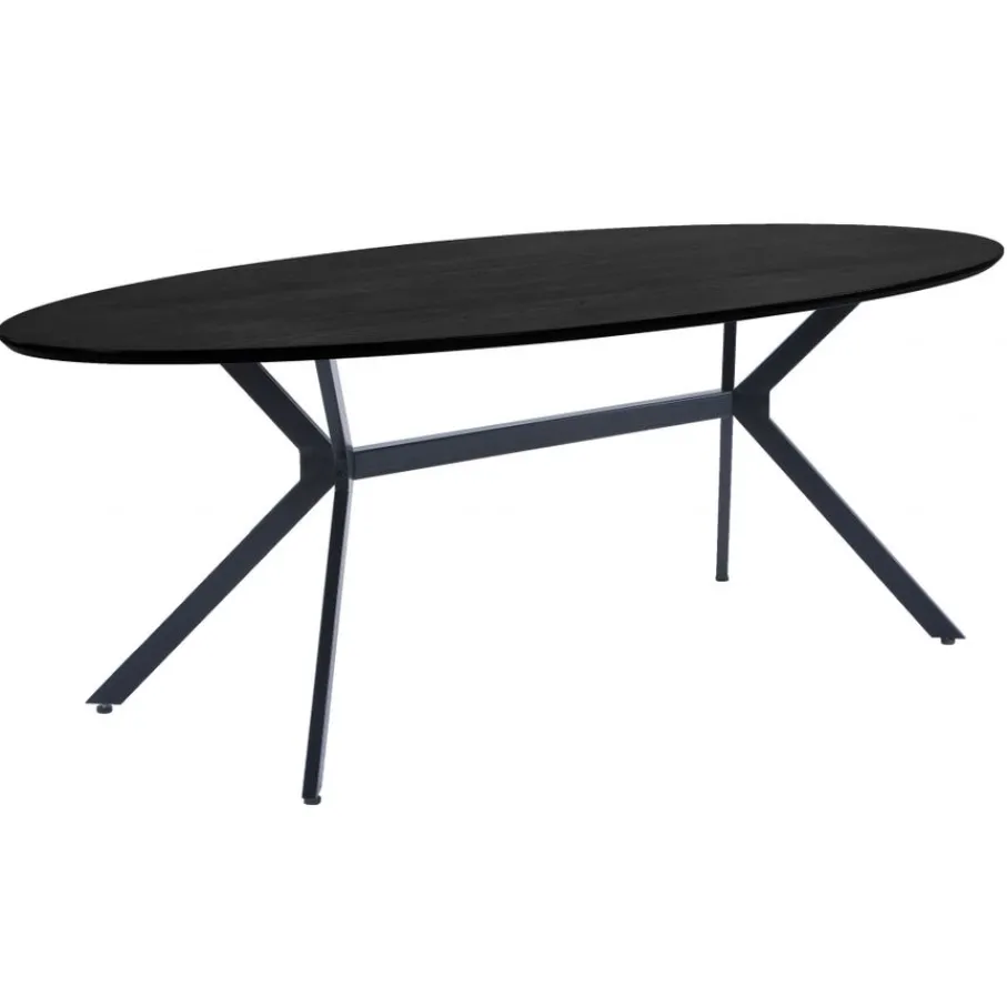 Eettafels<WOOOD Eettafel Bruno Zwart - 220x100 cm