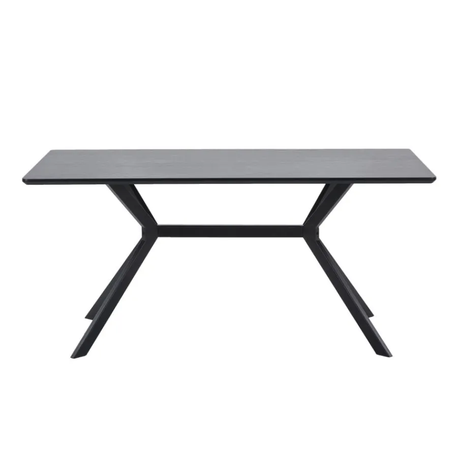 Eettafels<WOOOD Eettafel Bruno Zwart - 160x90 cm
