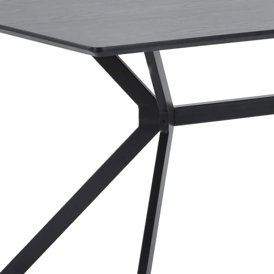 Eettafels<WOOOD Eettafel Bruno Zwart - 160x90 cm