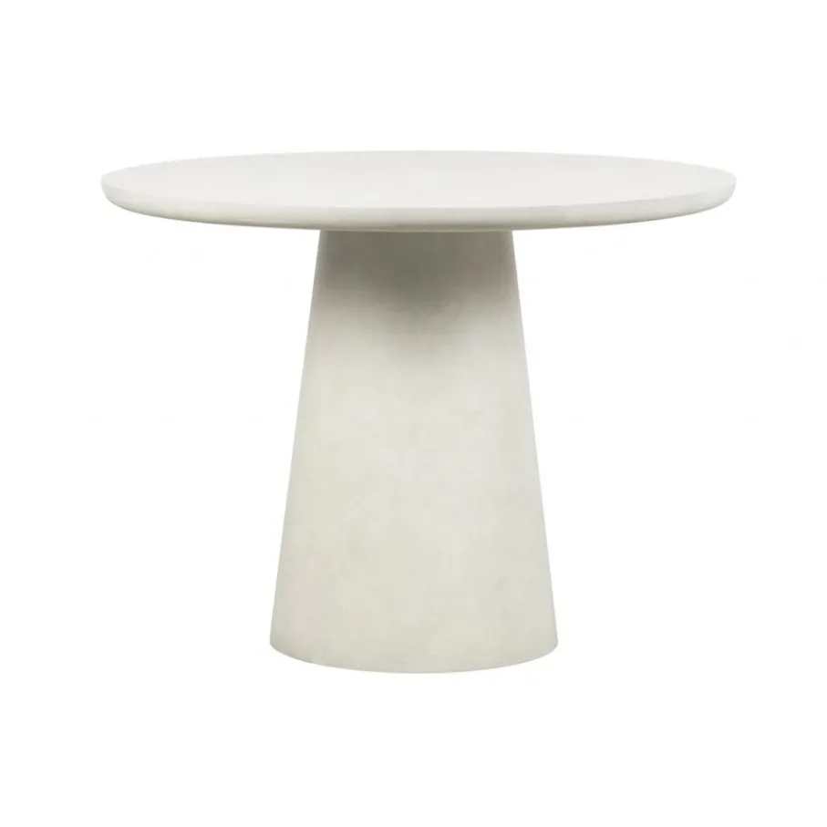 Eettafels<WOOOD Eettafel Damon Wit - Ø 100 cm