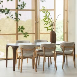 Eettafels<WOOOD Eettafel Fiore Donkerbruin - 230x95 cm