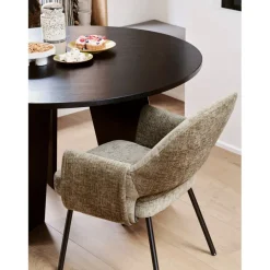 Eettafels<WOOOD Eettafel Fries Zwart - Ø 90 cm