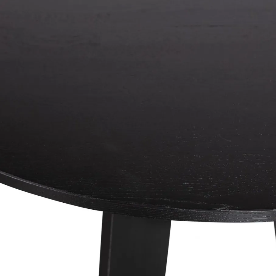 Eettafels<WOOOD Eettafel Fries Zwart - Ø 90 cm