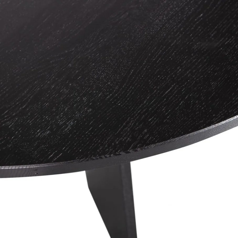 Eettafels<WOOOD Eettafel Fries Zwart - Ø 90 cm