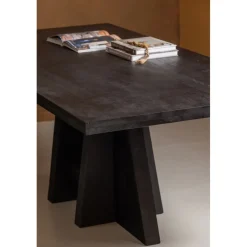 Eettafels<WOOOD Eettafel Kean Zwart - 220x100 cm