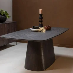 Eettafels<WOOOD Eettafel Leah Donkerbruin - 200x105 cm