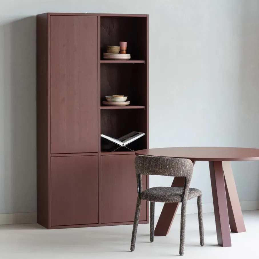 Eettafels<WOOOD Eettafel Rhonda Bordeaux - Ø 129 cm