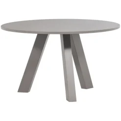 Eettafels<WOOOD Eettafel Rhonda Warm Grijs - Ø 129 cm