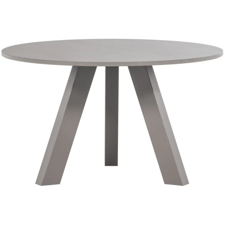 Eettafels<WOOOD Eettafel Rhonda Warm Grijs - Ø 129 cm